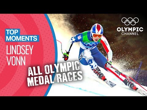 Lindsey Vonn - ALL Olympic Medal Races in Full Length | Top Moments