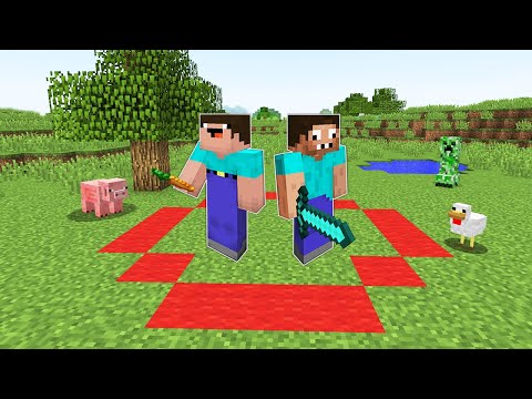 Noob and Pro Survive in a Circle for 24 Hours in Minecraft! Noob and Pro Trolling Traps in Minecraft