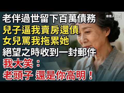 老伴過世留下百萬債務,兒子逼我賣房還債,女兒罵我拖累她,絕望之時收到一封郵件,我大笑:老頭子,還是你高明!【康養人生道】 #康養人生道 #上了年紀該明白的事 #養老 #聰明老人 #長壽秘密