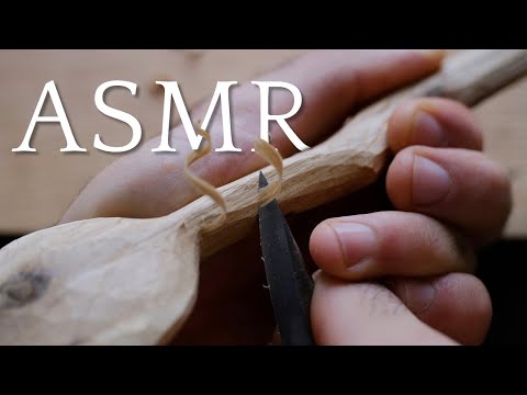 Carving a Simple Wooden Spoon - ASMR Wood Carving