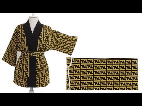 👘 Simple Kimono | Kaftan | Abaya | Koti with a short fabric- Jacket Cutting and Sewing For Beginners
