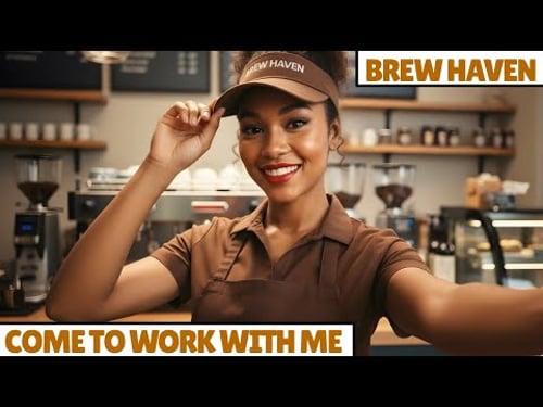 Day in the Life at Brew Haven ☕ | AI Avatar using VEO 3.1 #dayinthelife #aivlog #aicreator