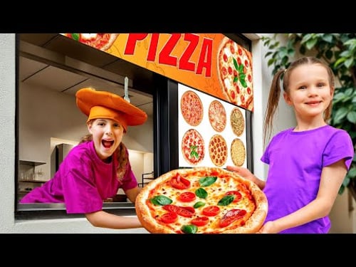 الأطفال يلعبون لعبة مطعم البيتزا الجاهزة 🍕وقصص تعليمية مفيدة للأطفال 🌈