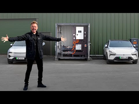 Used Tesla Model 3 Batteries Powering Charge Qube! Recycled Shipping Container Becomes EV Charger