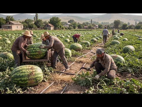 How Farmers Grow And Harvest Watermelons - From Sowing Seeds To Producing Ripe Watermelons