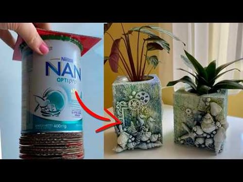 DIY Aesthetic Planters from Upcycled Cans & Cardboard π¦πΏ Mixed Media β»οΈ