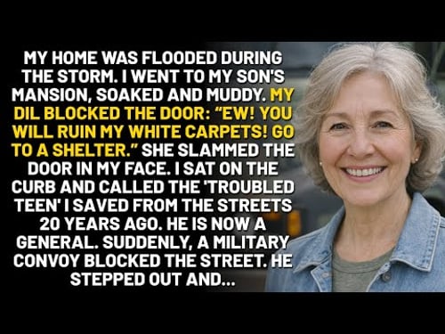 "You'll Ruin My White Carpets!" My DIL Kicked Me Out During A Storm. A General Picked Me Up...