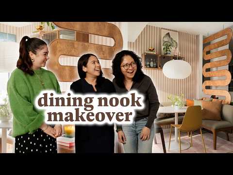 TINY *48 Sq Ft* Dining Nook Makeover for a Couple Who Hosts!