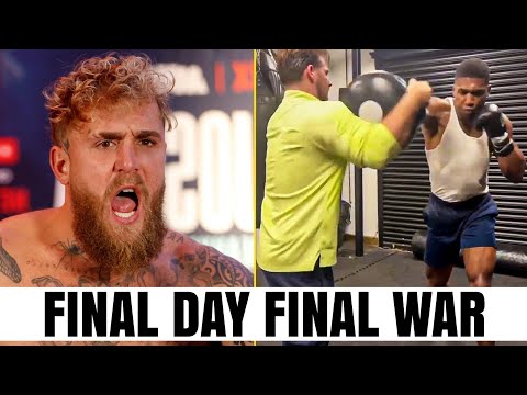 Jake Paul Watches NERVOUSLY as Anthony Joshua SMASHES Pads inTraining Camp