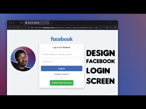 Design of Facebook Login screen page using HTML/CSS