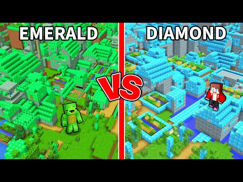 Mikey Emerald vs JJ Diamond Secret Village Challenge - Minecraft Maizen