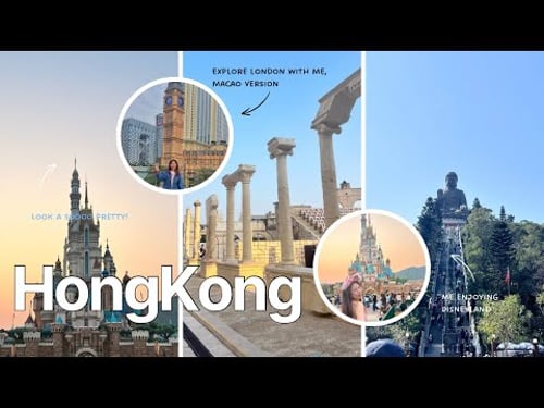 travel vlog βοΈ hongkong, macao | 4 days itinerary, filipina, disneyland, aesthetic video