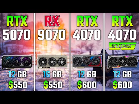 RTX 5070 vs RX 9070 vs RTX 4070 vs RTX 4070 SUPER | Test in 7 Games