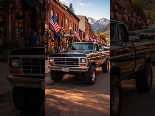 The truck's tires suddenly transform into huge, colorful donuts.