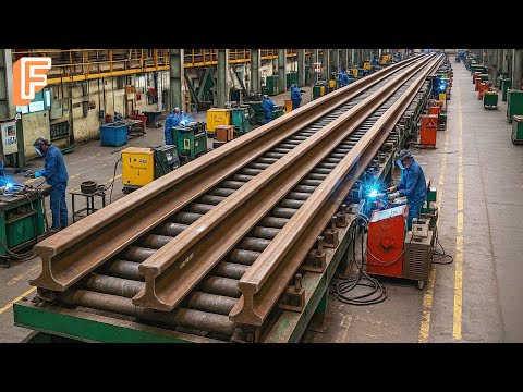 How Millions Of Meters Of Train Rails Are Made From Steel - Railroad Tracks Mass Production Line