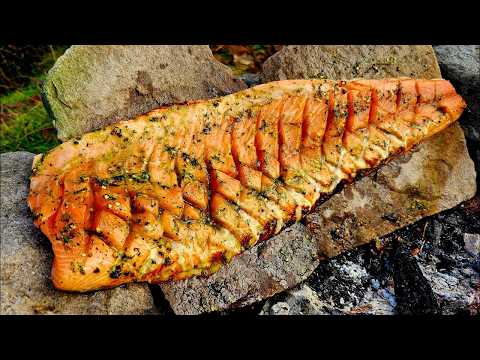 The BEST Way to Make Salmon in Nature | ASMR Cooking