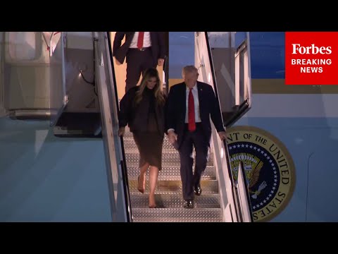 President Trump And First Lady Melania Trump Arrive In West Palm Beach, Florida, For Thanksgiving