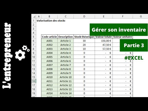 #3 Gestionnaire d'inventaire sur EXCEL