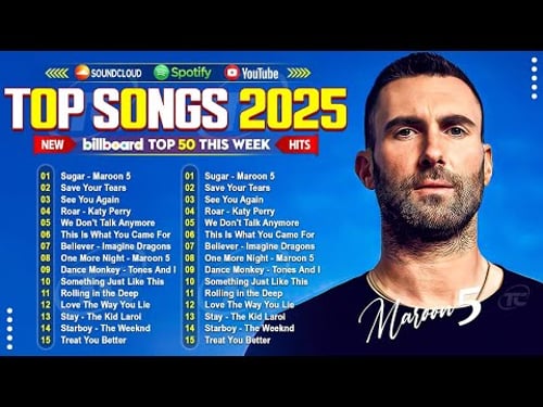 Ed Sheeran, Maroon 5, Rihanna, The Weeknd, Dua Lipa, Bruno Mars, Adele π Billboard Top 50 This Week