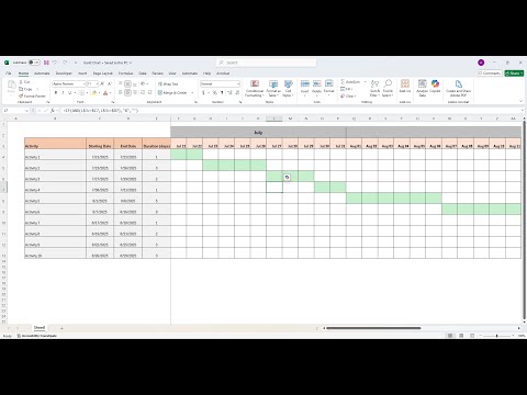 Gantt Chart in Excel under 12 minutes (very easy!)