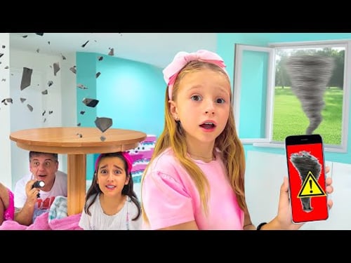 Nastya and Evelyn learn safety rules to stay safe from hurricanes and storms