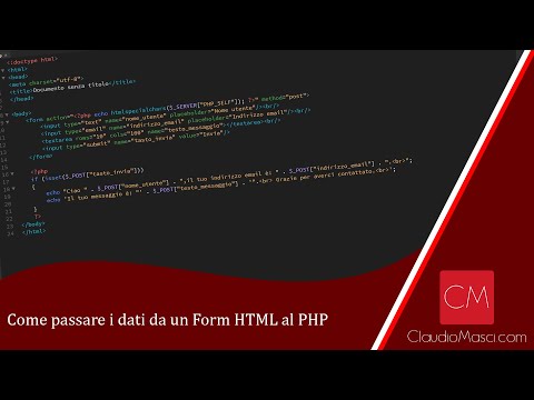 Come passare i dati da un form HTML al PHP