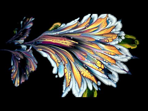 (748) Amazing ACRYLIC painting with NAPKIN ~ Dip & Lip ~ From PUDDLES to FLOWER ~ Acrylic pouring