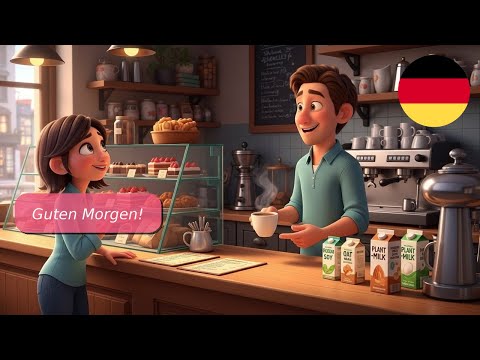 10 Dialogues in German A2: Ordering coffee in a café.