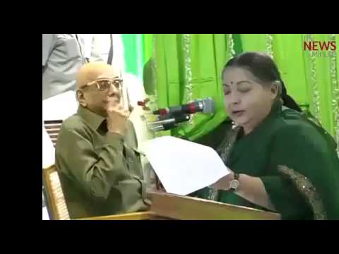 File video of J Jayalalithaa recounting OPS's long political history and praising his patience