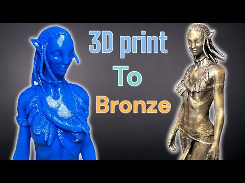 Neytiri, 3D print to Bronze Masterpiece, Lost Resin Casting.