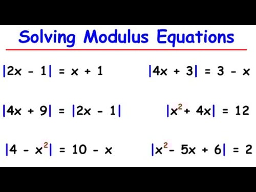 How to Solve Modulus Equations Easily | Math Tutorial