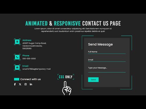 Responsive Contact us Page in Html and CSS | Animated Contact us Form