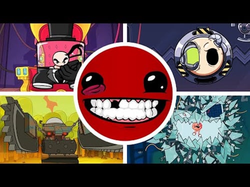 Super Meat Boy Forever - All Bosses + Ending
