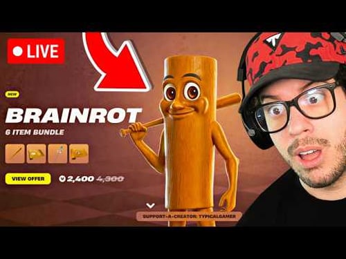 🔴 LIVE! - NEW *BRAINROT* SKINS in FORTNITE! (TUNG TUNG TUNG SAHUR)