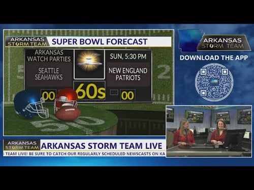 Weather forecast for Super Bowl LX | Arkansas Storm Team Live