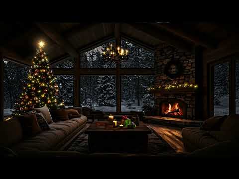 Cozy Winter Cabin 🎄 Warm Fireplace & Peaceful Christmas Ambience for Relax, Study & Sleep