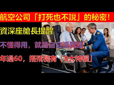 航空公司「打死也不說」的秘密!資深座艙長提醒:年過60,搭飛機有「8大特權」!不懂得用,就是白白浪費錢!#生活經驗 #生活小妙招 #出行 #科普