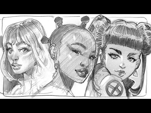 Head Drawing Techniques (Guided) || 3 -10 Minute Studies