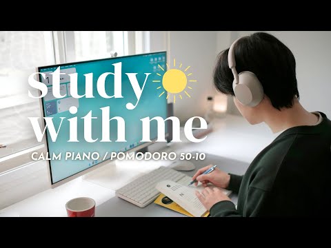 📚 5-HOUR STUDY WITH ME TO START 2025 | 🎹 Calm Piano | Pomodoro 50/10