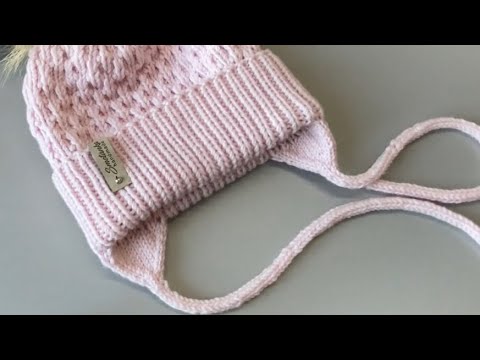 Как связать двойные ушки к любой шапке с отворотом