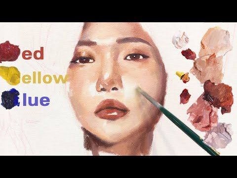Complete portraits with 3 color _ COLOR mixing practice