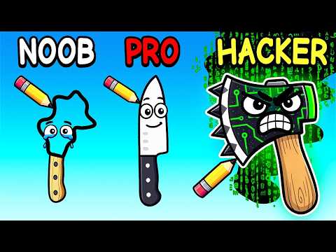 NOOB vs PRO vs HACKER in Draw Knife