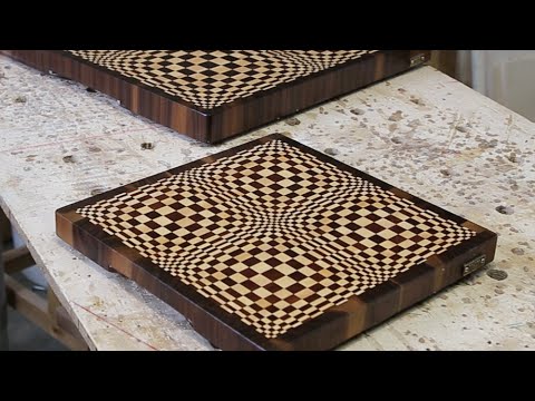 A "Butterfly" 3D end grain cutting board for 12 inch planer