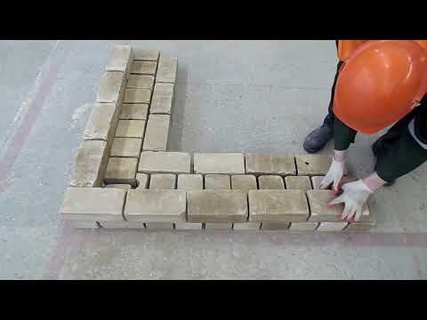 Кирпичная кладка угла в 1,5 кирпича (380 мм) по однорядной системе перевязки швов