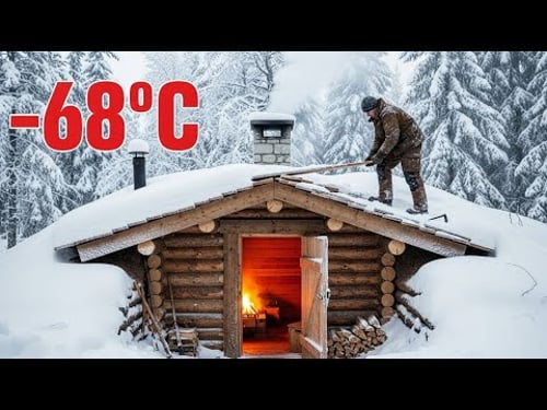 Building an Underground Shelter in Extreme Cold – 1 Year From Start to Finish