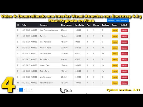 Video 4 Desarrollando una Interfaz Visual Atractiva con Bootstrap 4.0 y Flask-Paginate en Flask
