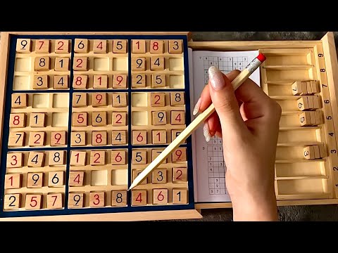 π΄ ASMR - (1+ Hour) Wooden puzzle - Sudoku (6)- Clicky Whispers