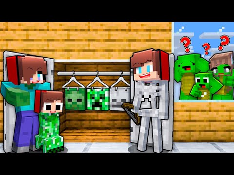 JJ Family Became EVERY MOB in Minecraft to TROLL Mikey's Family - Maizen Challenge