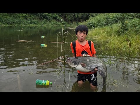 FULL VIDEO: 30 days Highland boy khai Build bamboo houses and stoves , set traps to catch fish sell