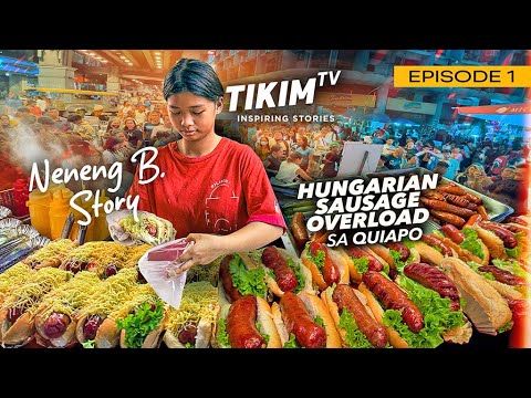 NENENG B HOTDOG OVERLOAD sa Quiapo | MA, ANO ULAM? | Hungarian Sausage Cheesy Overload | TIKIM TV